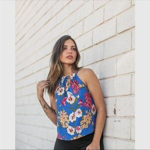 Vibrant Floral Sleeveless Blouse